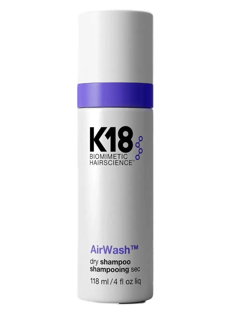 K18 AirWash dry shampoo bottle, 118 ml