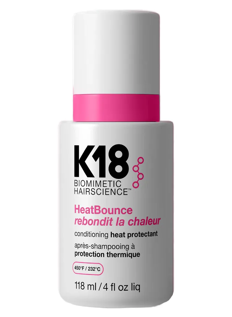 K18 HeatBounce conditioning heat protectant 118ml bottle.